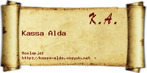 Kassa Alda névjegykártya